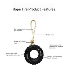 Rope Tire Dog Toy – Durable Rubber Chew Toy with Cotton Rope for Dogs