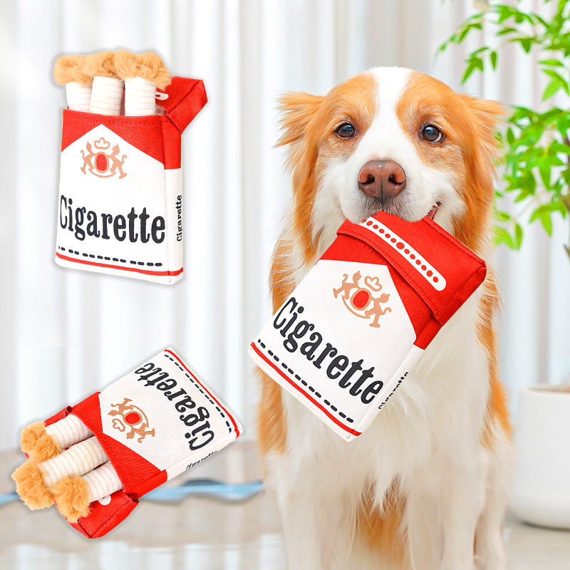 Dog Toy – Funny Cigarette Plush Chew Toy with Box