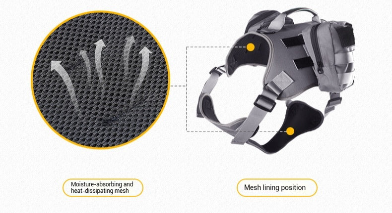 Dog Backpack Harness – Tactical Outdoor Pet Gear