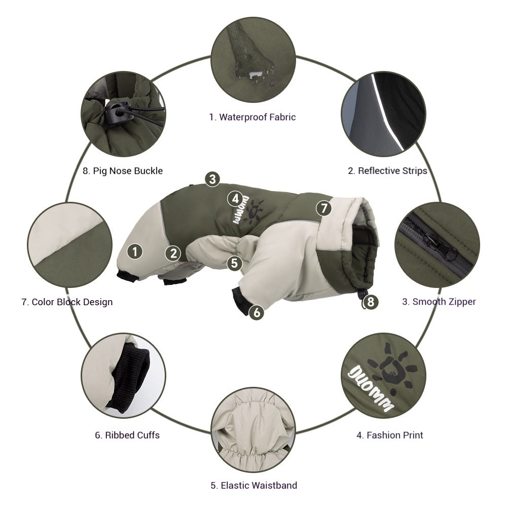 Reflective Dog Winter Jacket – Waterproof Warm Cotton Coat