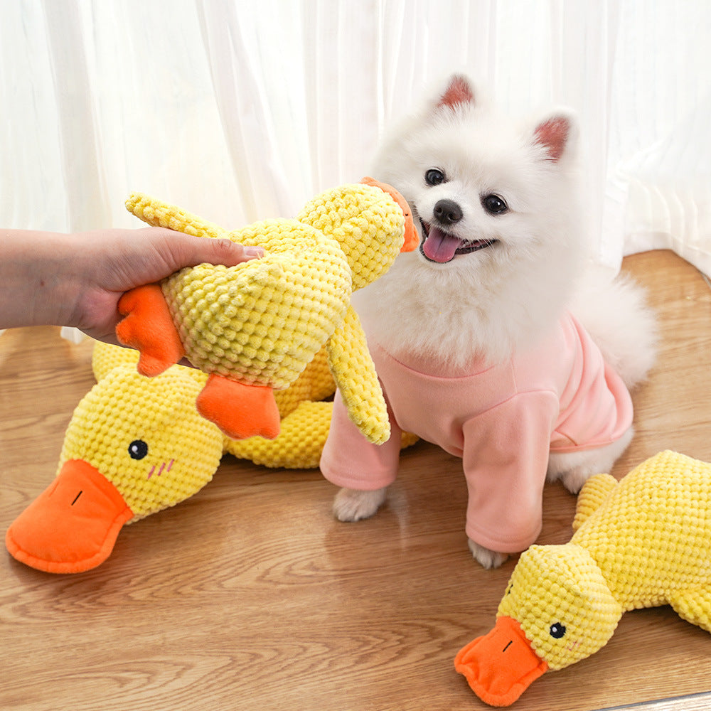 Yellow Duck Plush Pet Toy – Durable Chew & Squeaky Toy for Dogs & Cats