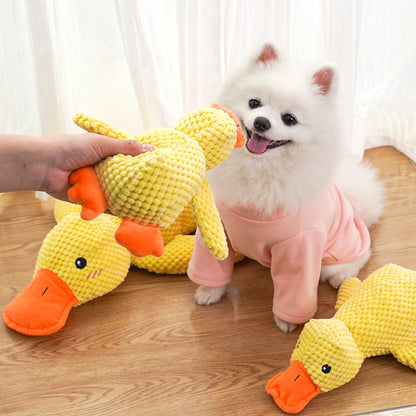 Yellow Duck Plush Pet Toy – Durable Chew & Squeaky Toy for Dogs & Cats