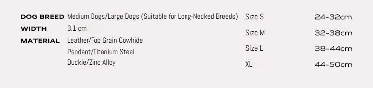 KNOWZA Leather Dog Collar for Medium & Large Dogs