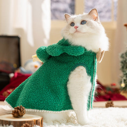 Christmas Pet Cloak – Cute Cartoon Cat Costume & Funny Dog Outfit