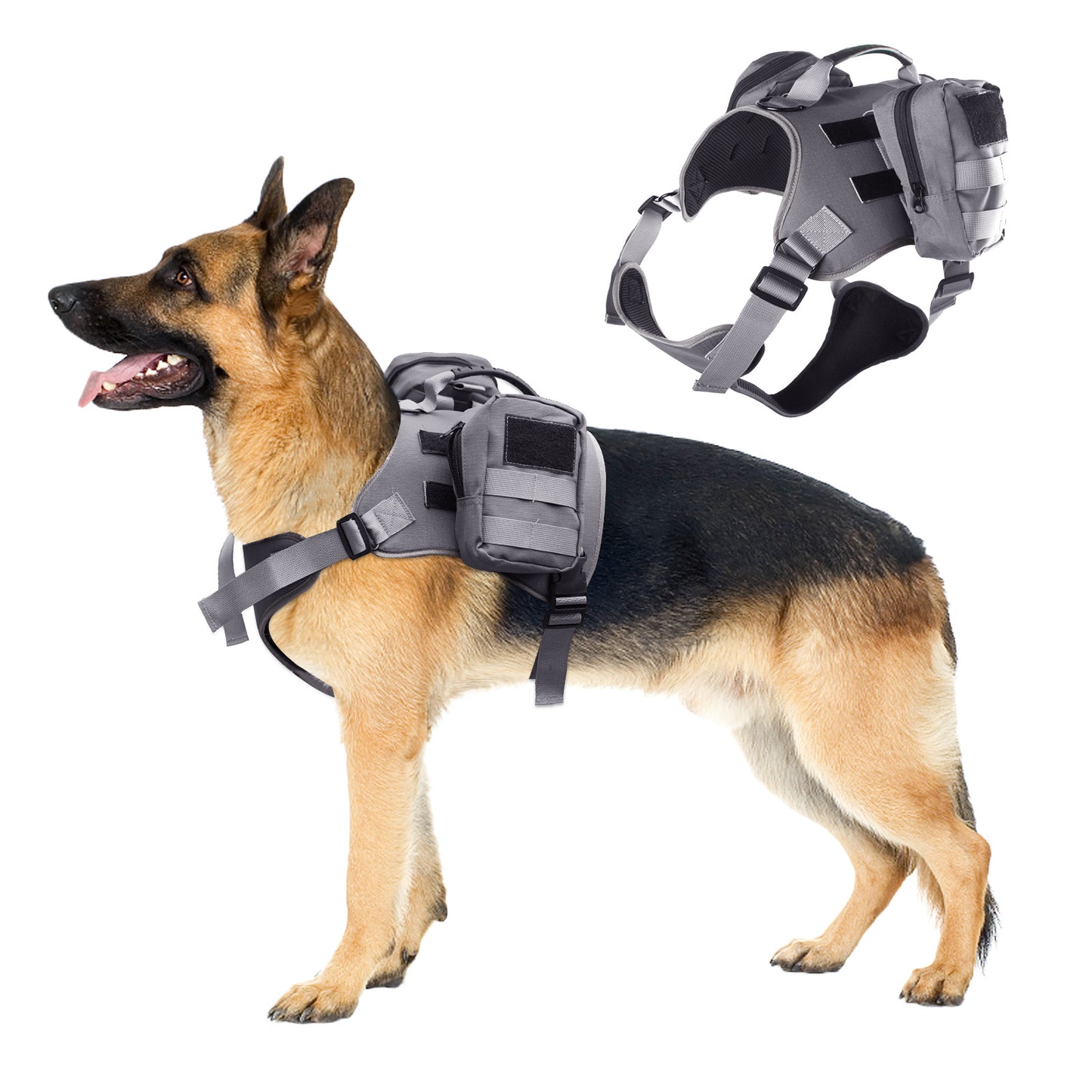 Dog Backpack Harness – Tactical Outdoor Pet Gear
