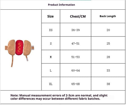 Funny Hot Dog Dog Costume – Halloween Pet Dress Up Outfit