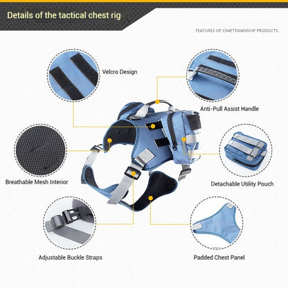Dog Backpack Harness – Tactical Outdoor Pet Gear