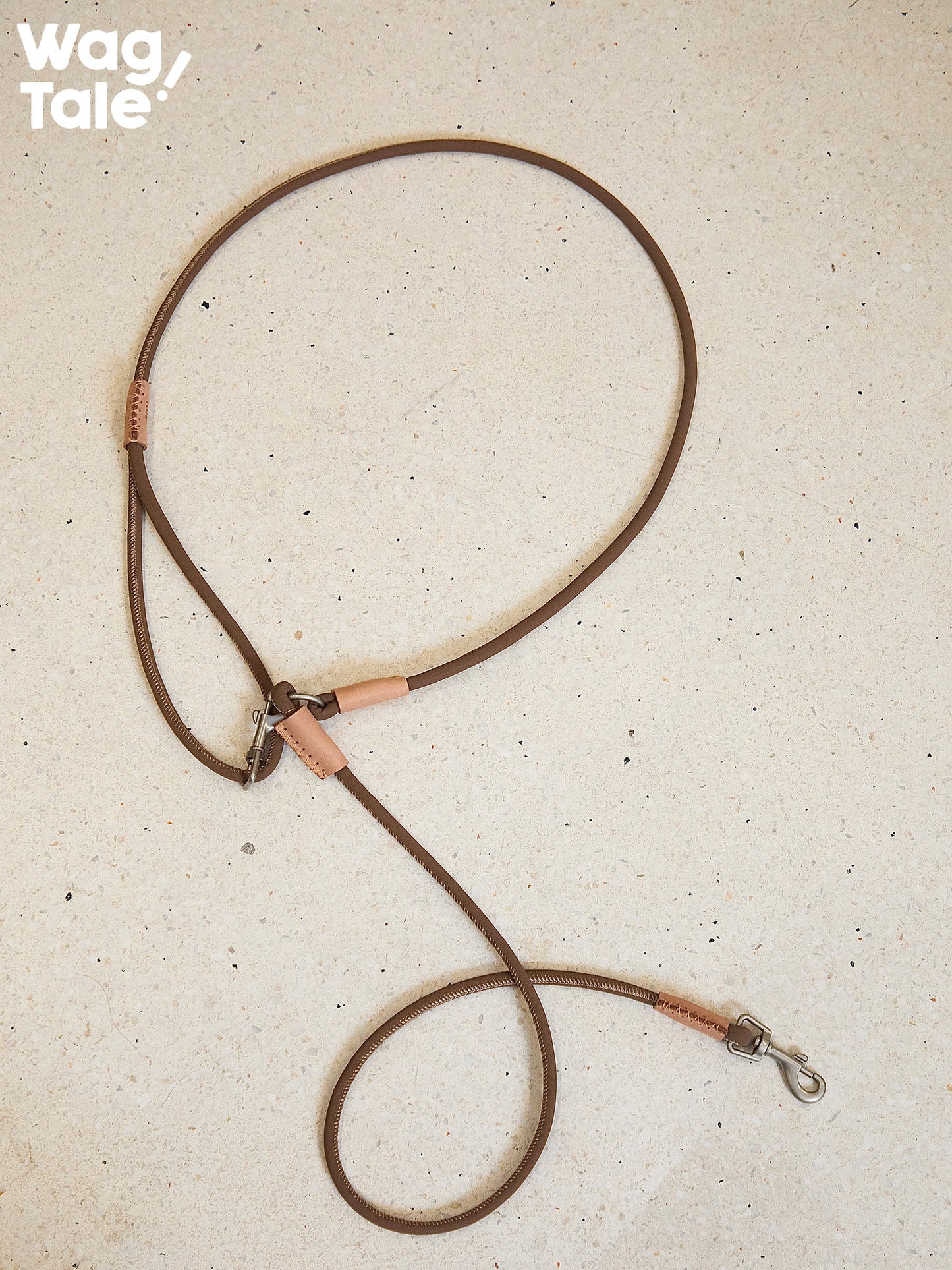 WagTale Vintage Leather Dog Leash – Multi-Tone Versatile Design