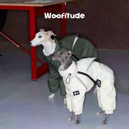 Woofitude “Layered Ridge” 95% White Duck Down Jacket