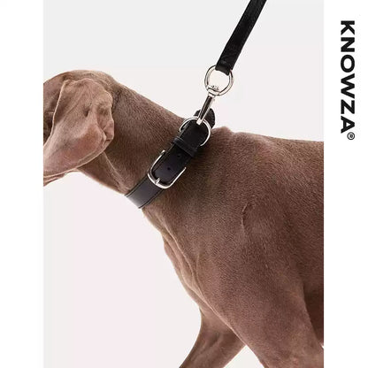 KNOWZA Genuine Leather Dog Leash – Durable Lead for Medium & Large Dogs