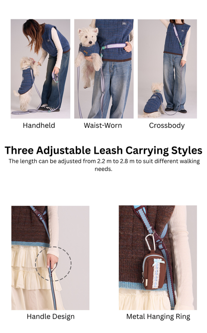 Multi-Way Weave Dog Leash – Crossbody & Waist Wear