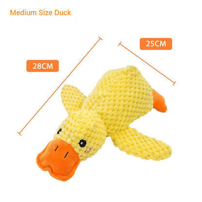 Yellow Duck Plush Pet Toy – Durable Chew & Squeaky Toy for Dogs & Cats