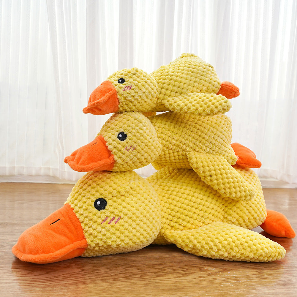 Yellow Duck Plush Pet Toy – Durable Chew & Squeaky Toy for Dogs & Cats
