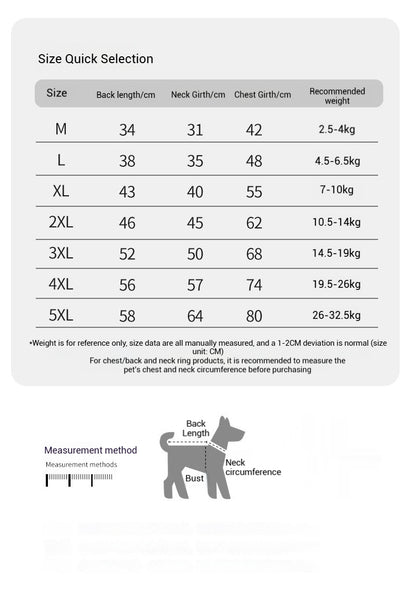 Winter Dog Vest – Warm Down Jacket for Small to Large Dogs